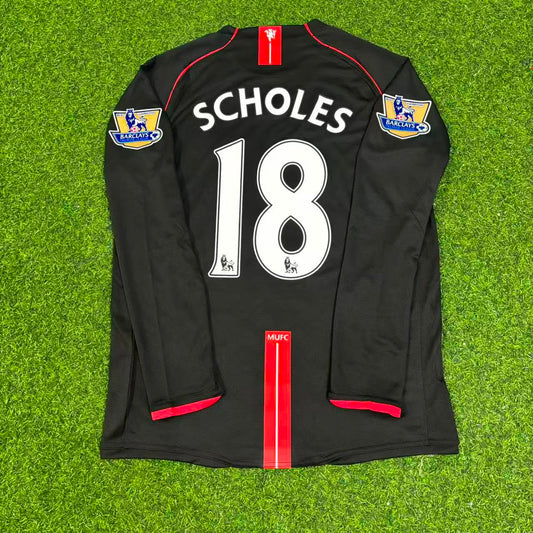Paul Scholes 2007-2008 Manchester United Black Retro Jersey Trikot Camiseta Maillot