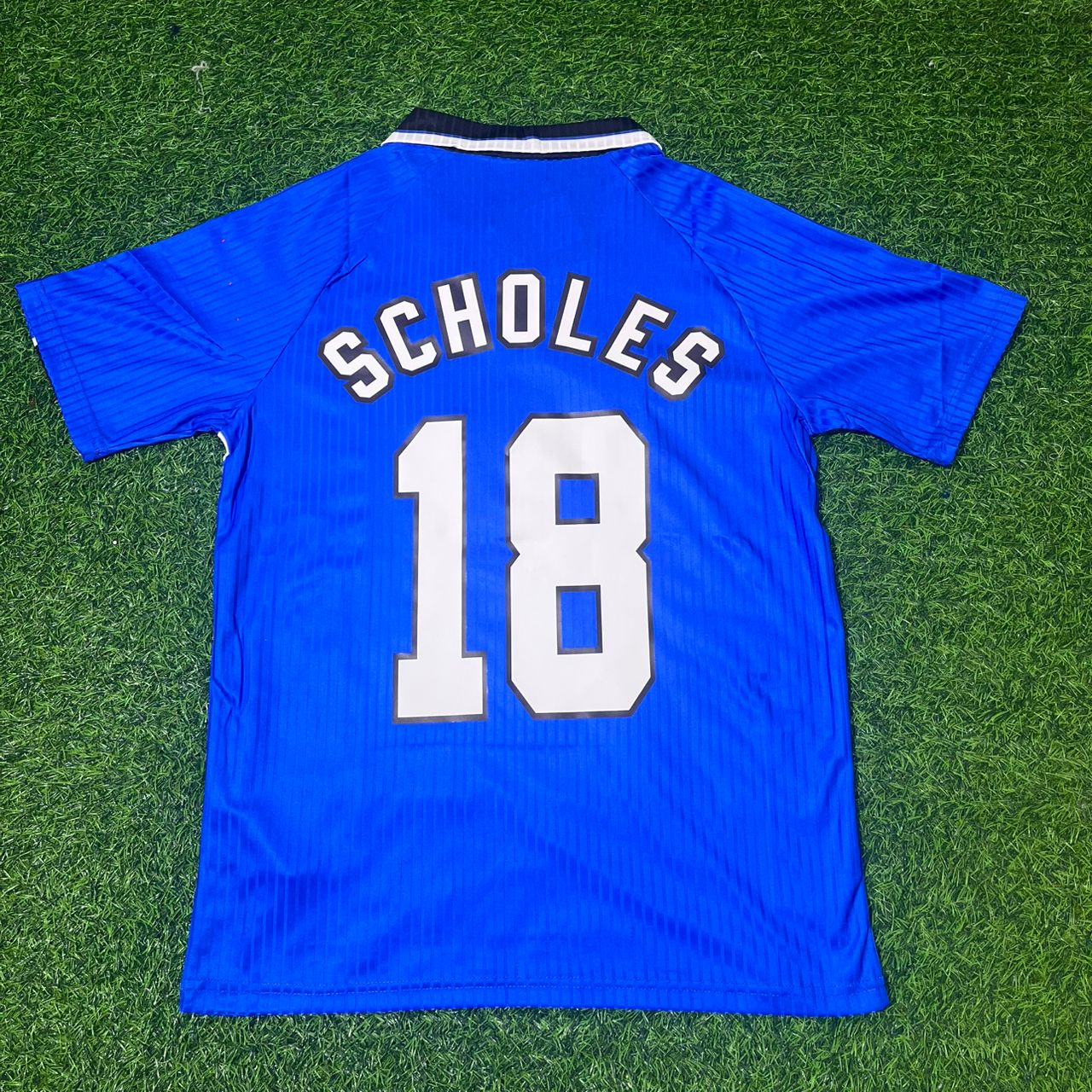 Paul Scholes Manchester United 1996/1997 Blue Retro Football Jersey