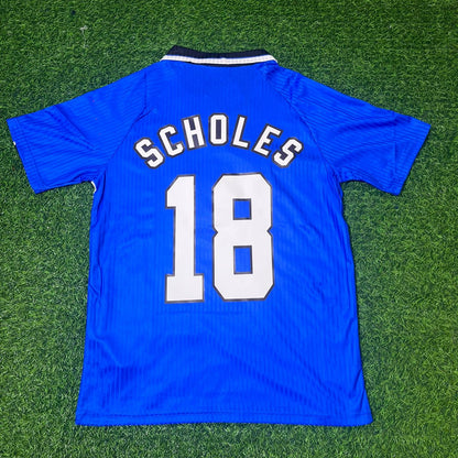 Paul Scholes Manchester United 1996/1997 Blue Retro Football Jersey