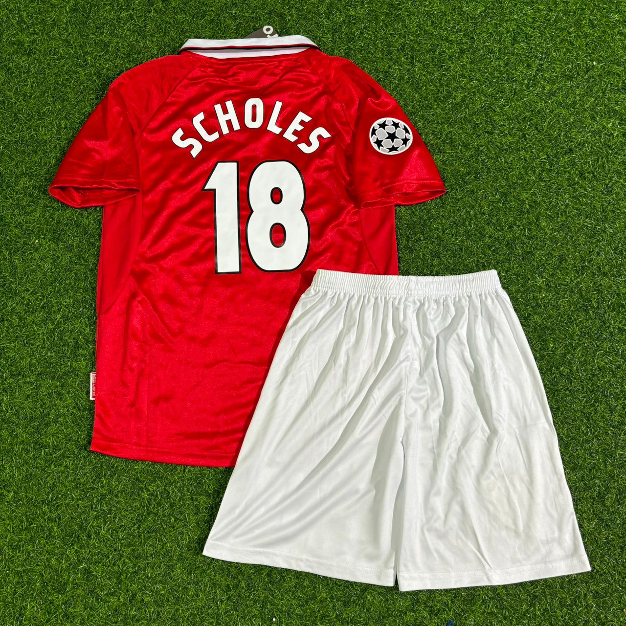 Paul Scholes Manchester United 1999 CL Finale Kinder Retro Fußballtrikot