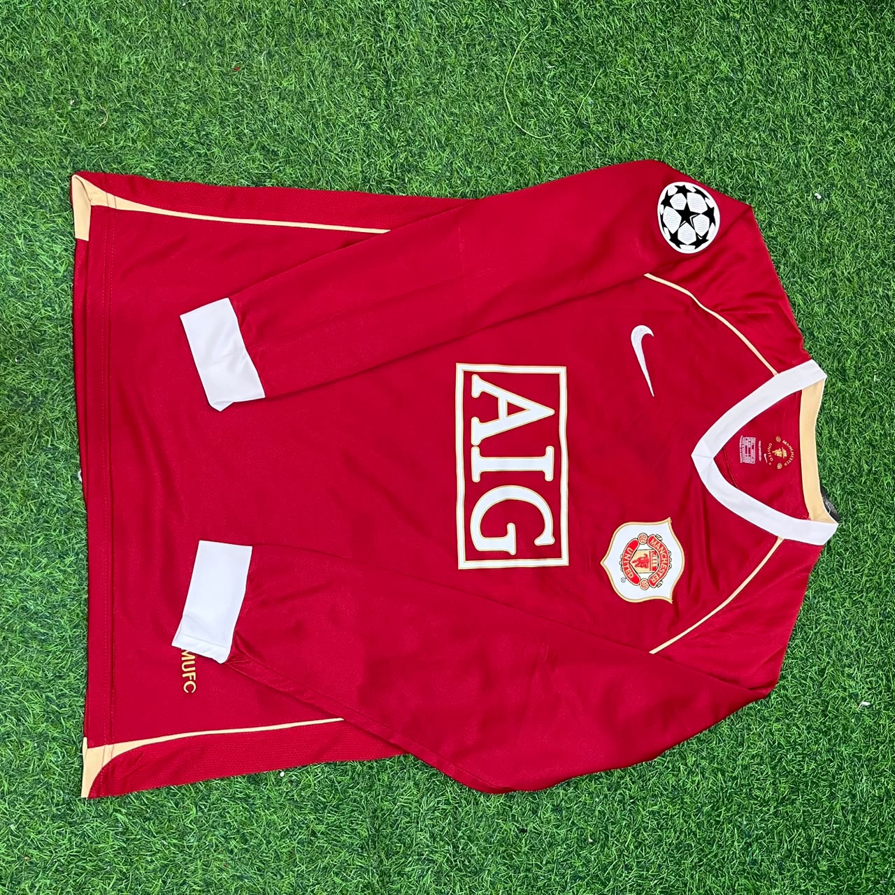 Paul Scholes #18 Manchester United 2006 2007 Red Golden Jersey Trikot