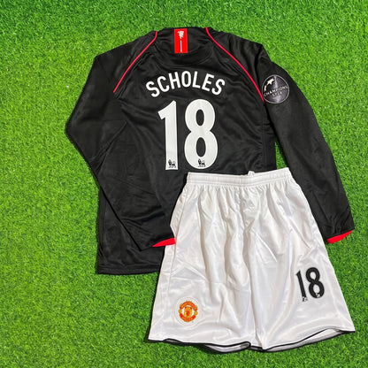 Maillot de football rétro enfant Cristiano Ronaldo Manchester United 2007/2008 Ligue des champions noir