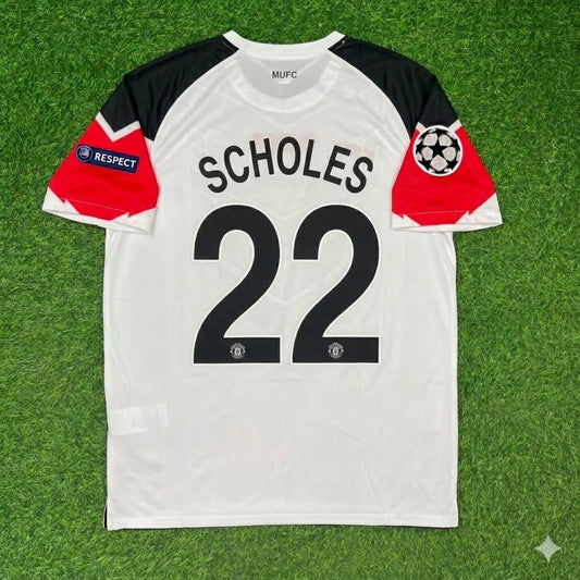 Paul Scholes #22 Manchester United 2011 Champions League Final White Football Jersey