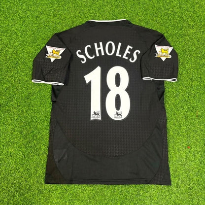 Paul Scholes Manchester United 2003-2004 Away Black Retro Football Jersey