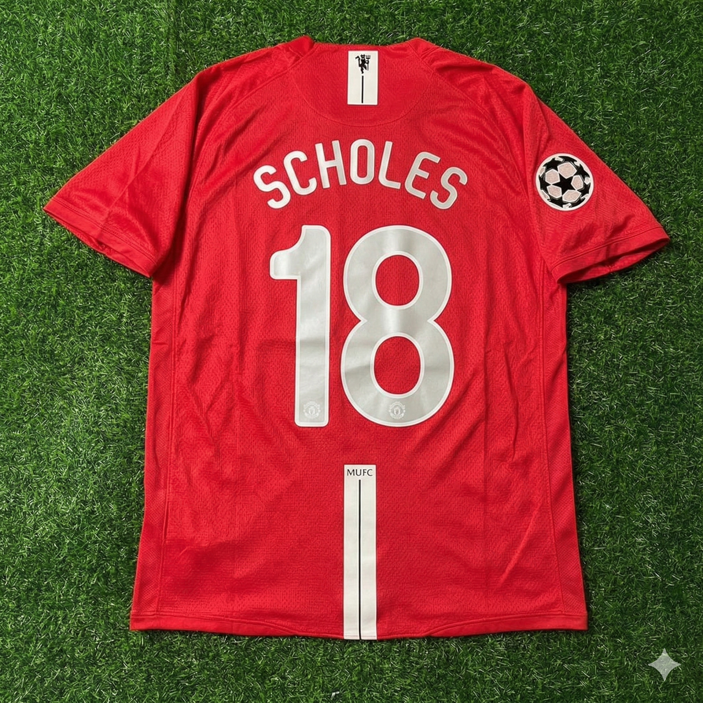 Paul Scholes Manchester United Champions League Final Moscow 2008 Retro Red Football Shirt