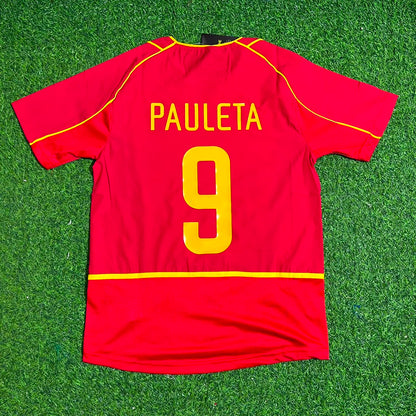 Pauleta #9 Portugal 2002 Retro Home Red Football Jersey