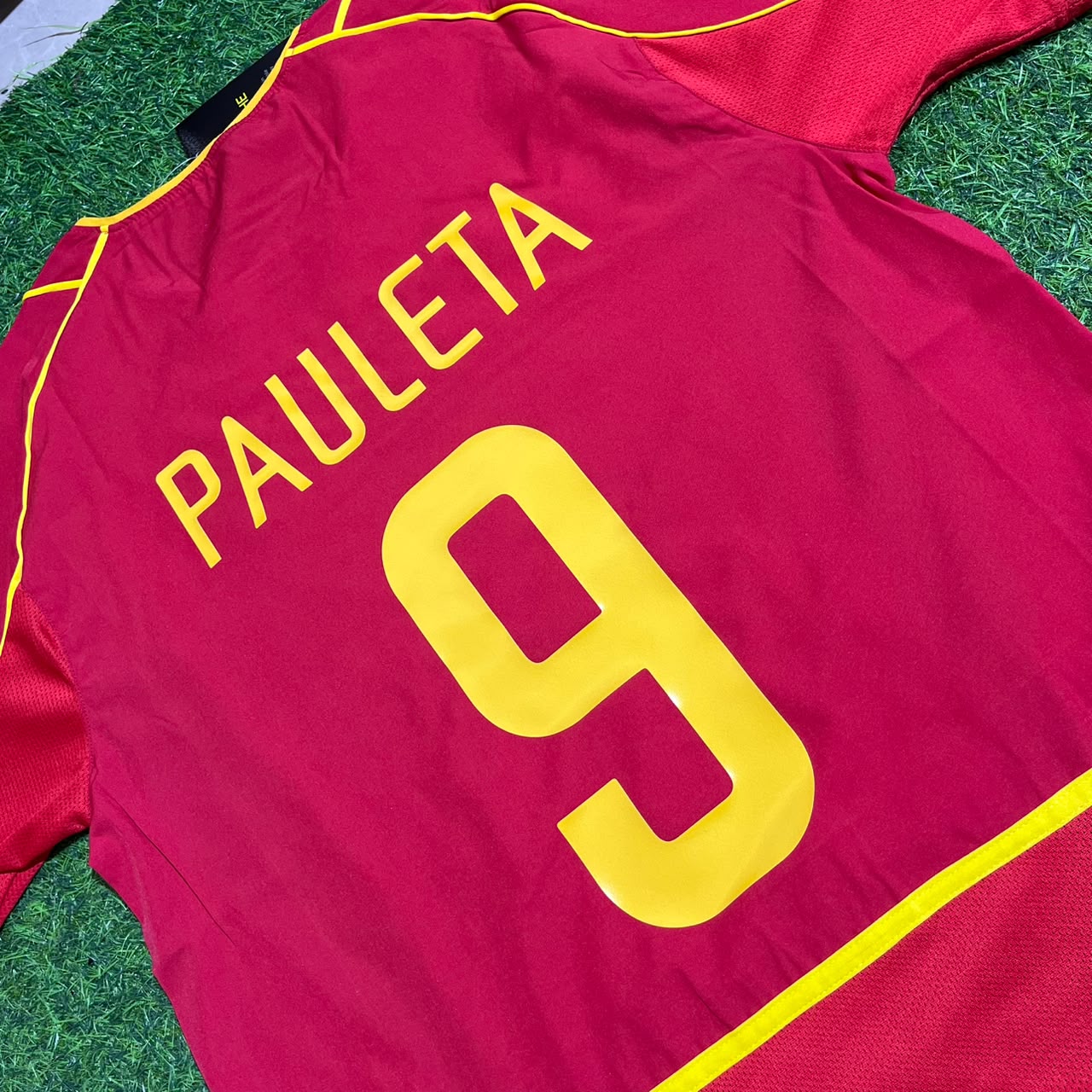 Pauleta #9 Portugal 2002 Retro Home Red Football Jersey