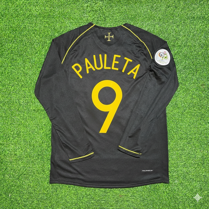 Pauleta Portugal 2006 World Cup Long Sleeve Black Retro Football Jersey