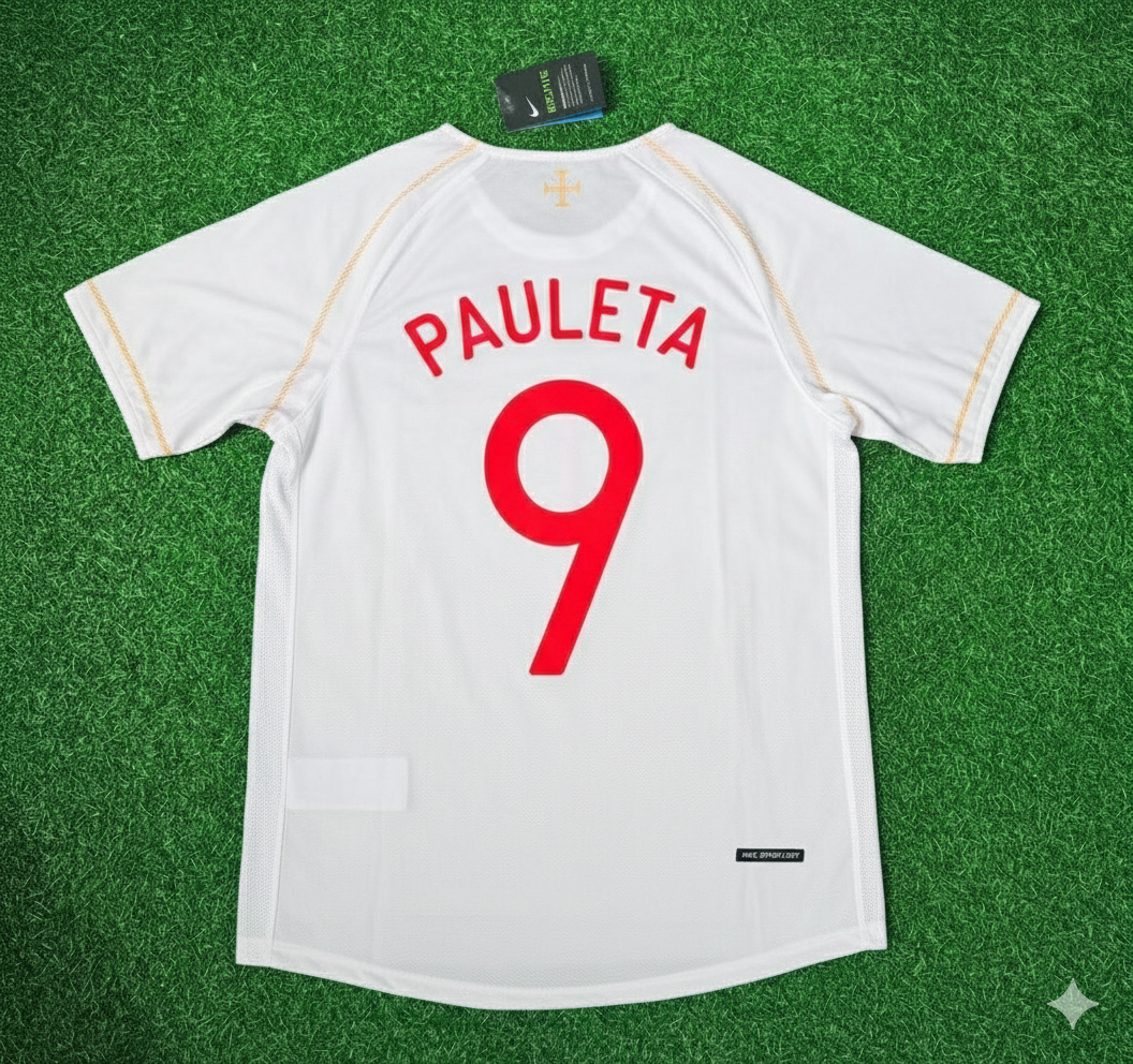 Pauleta Portugal 2002 Retro Weißes Debüt-Fußballtrikot