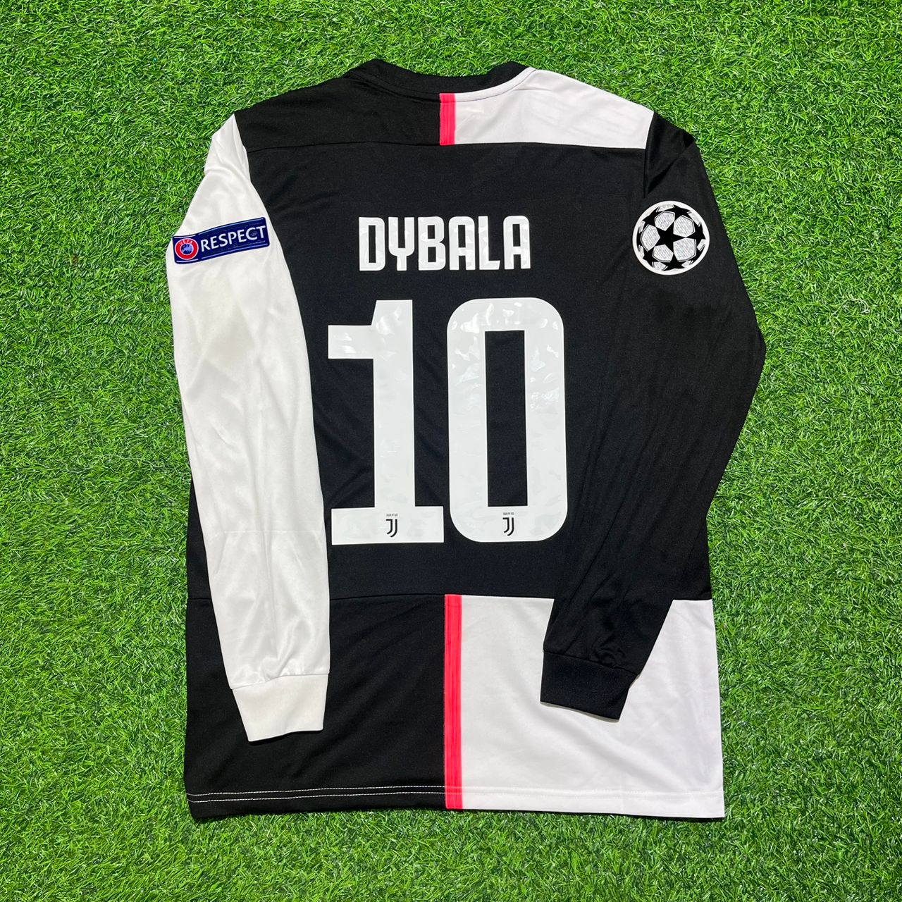 Paulo Dybala 10- Juventus Long Sleeve 2019 2020 Retro White Black Jersey Trikot Maglia