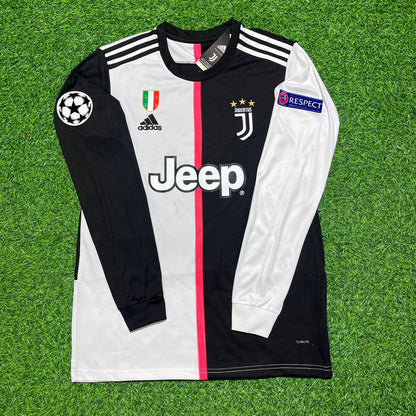 Paulo Dybala 10- Juventus Long Sleeve 2019 2020 Retro White Black Jersey Trikot Maglia