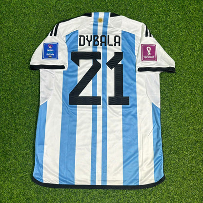 Paulo Dybala #21 Argentina 2022 Qatar World Cup Champion Home Jersey