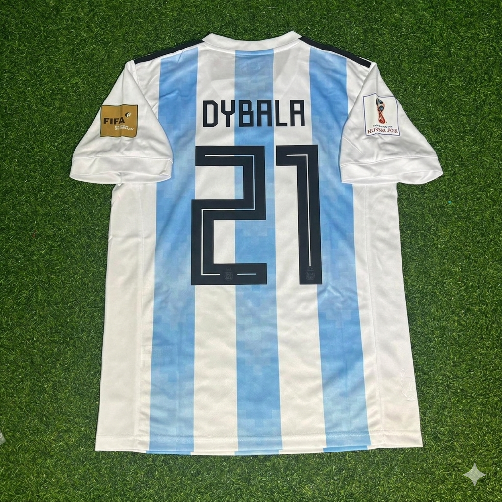 Paulo Dybala #21 Argentina 2018 World Cup Home Retro Jersey