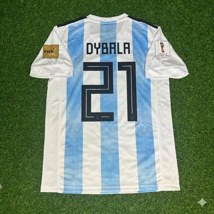 Paulo Dybala #21 Argentina 2018 World Cup Home Retro Jersey