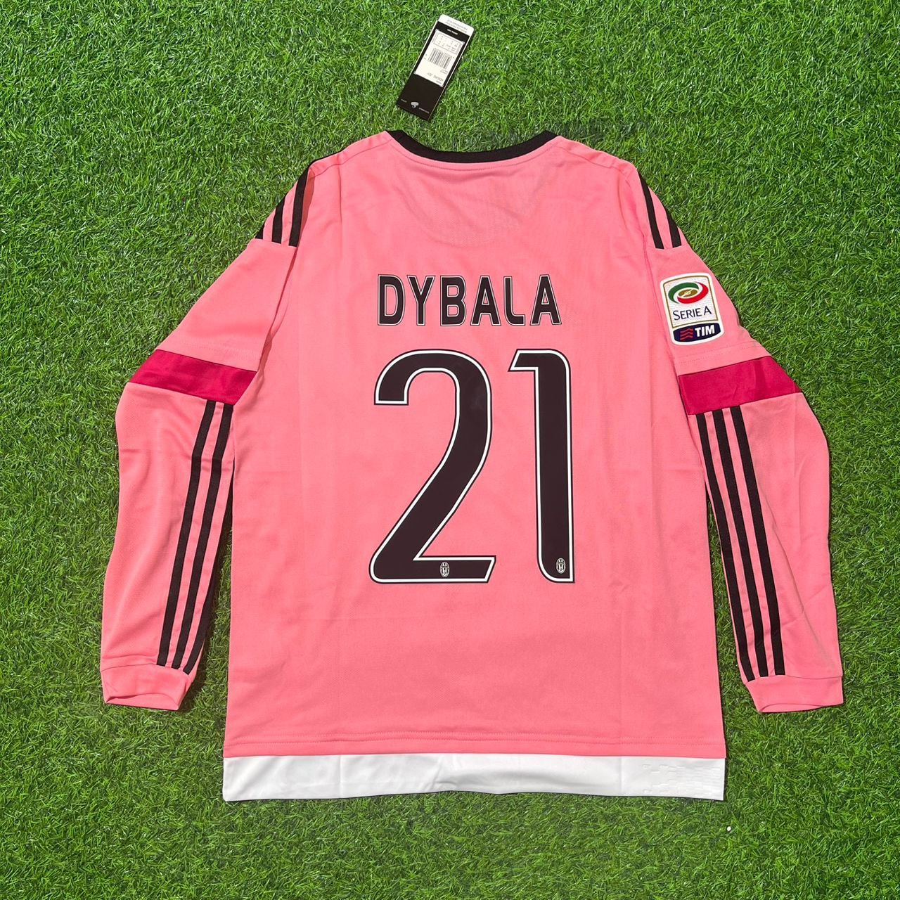 Paulo Dybala Juventus Retro Long Sleeve 2015-2016 Pink Jersey Trikot