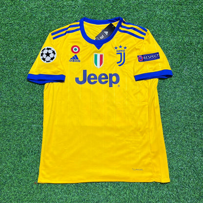Gonzalo Higuain Juventus 2017-2018 Yellow Retro Football Jersey