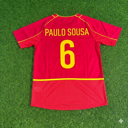 Paulo Sousa #6 Portugal 2002 Retro Home Red Football Jersey