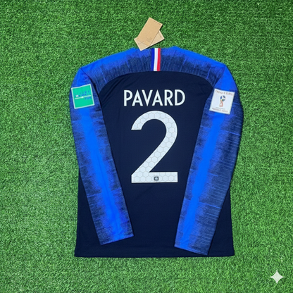 Benjamin Pavard France 2018 World Cup Final Long Sleeve Retro Football Jersey Kit