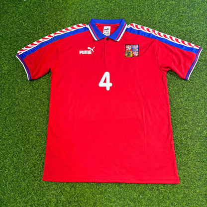 Pavel Nedvěd #4 Czech Republic Czechia EURO 1996 Retro Football Jersey