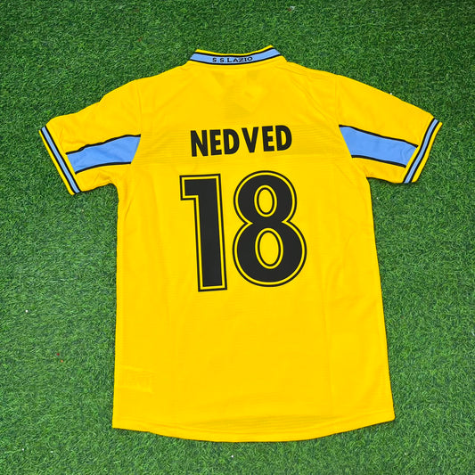 Pavel Nedved Lazio 1998-2000 Gelbes Retro-Fußballtrikot