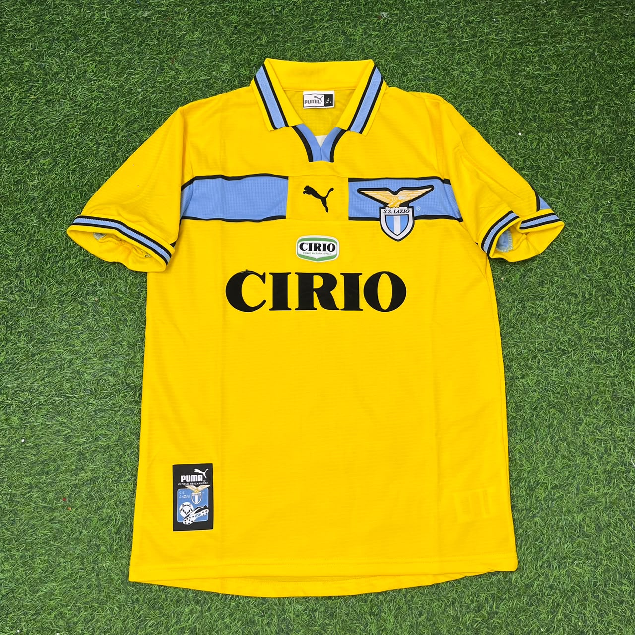 Maillot de football rétro jaune Pavel Nedved Lazio 1998-2000