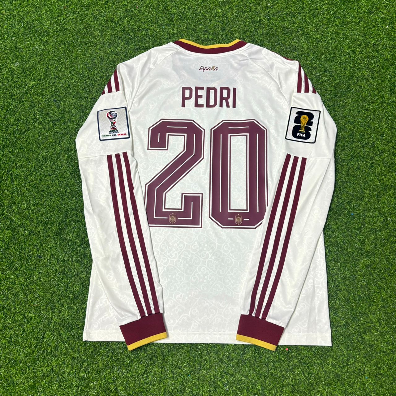 Pedri #20 Spain 2026 World Cup Away Long Sleeve Jersey Trikot Maillot