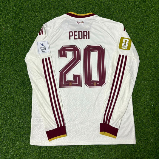 Pedri #20 Spain 2026 World Cup Away Long Sleeve Jersey Trikot Maillot