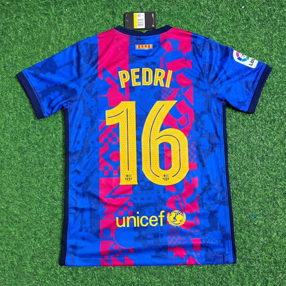 Pedri #16 Barcelona 2021-2022 Season Third Retro Jersey Trikot Soccer Shirt