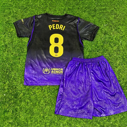Pedri #8 Barcelona 2027 New Season Away Kids Jersey Trikot Maillot Soccer Shirt