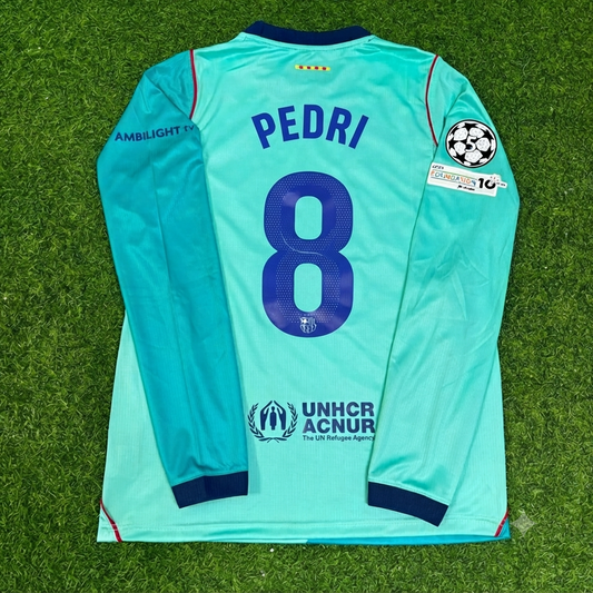 Pedri #8 Barcelona 2027 New Season Long Sleeve Jersey Trikot Maillot Soccer Shirt
