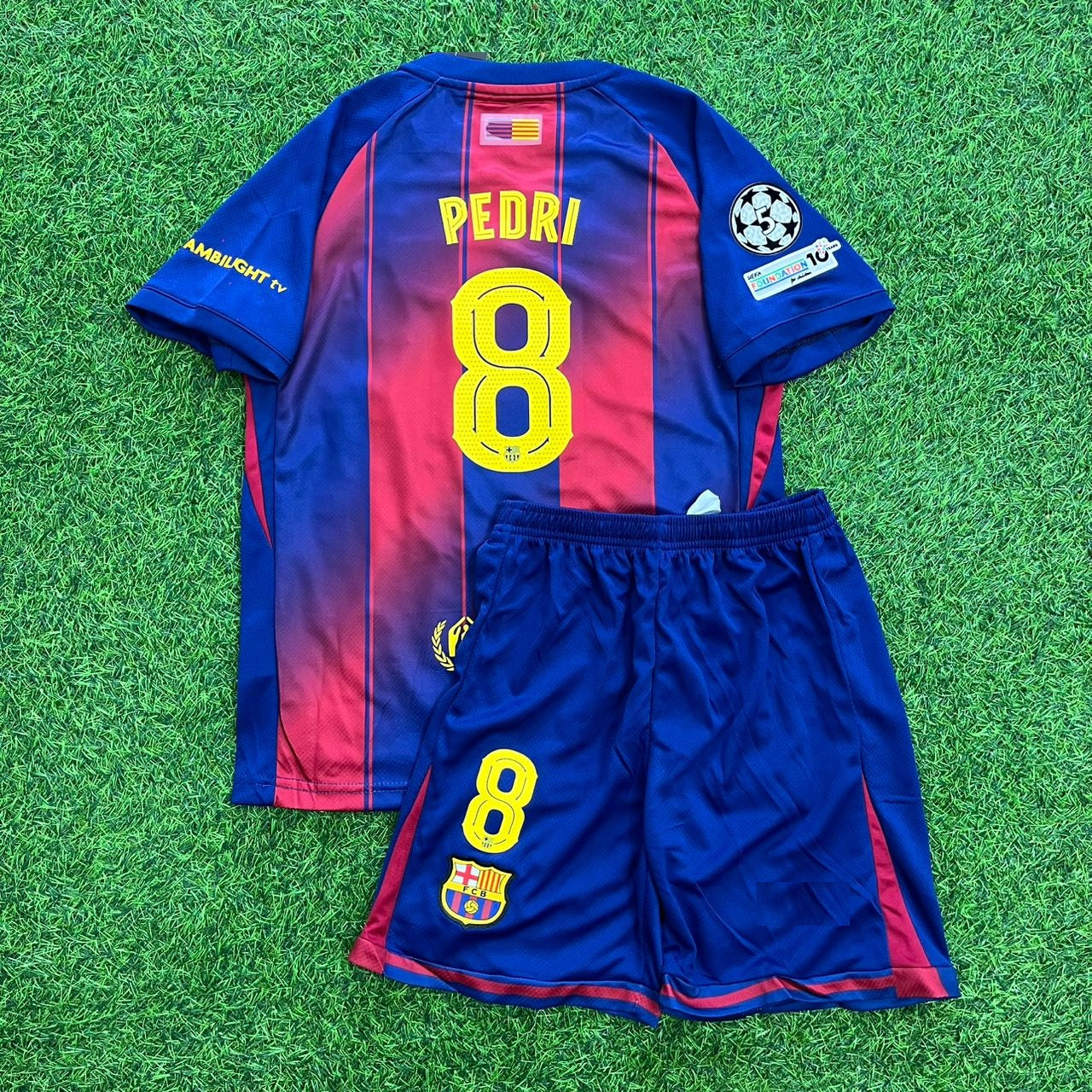 Pedri Barcelona 2026 Home Kids New Season Football Jersey Kit