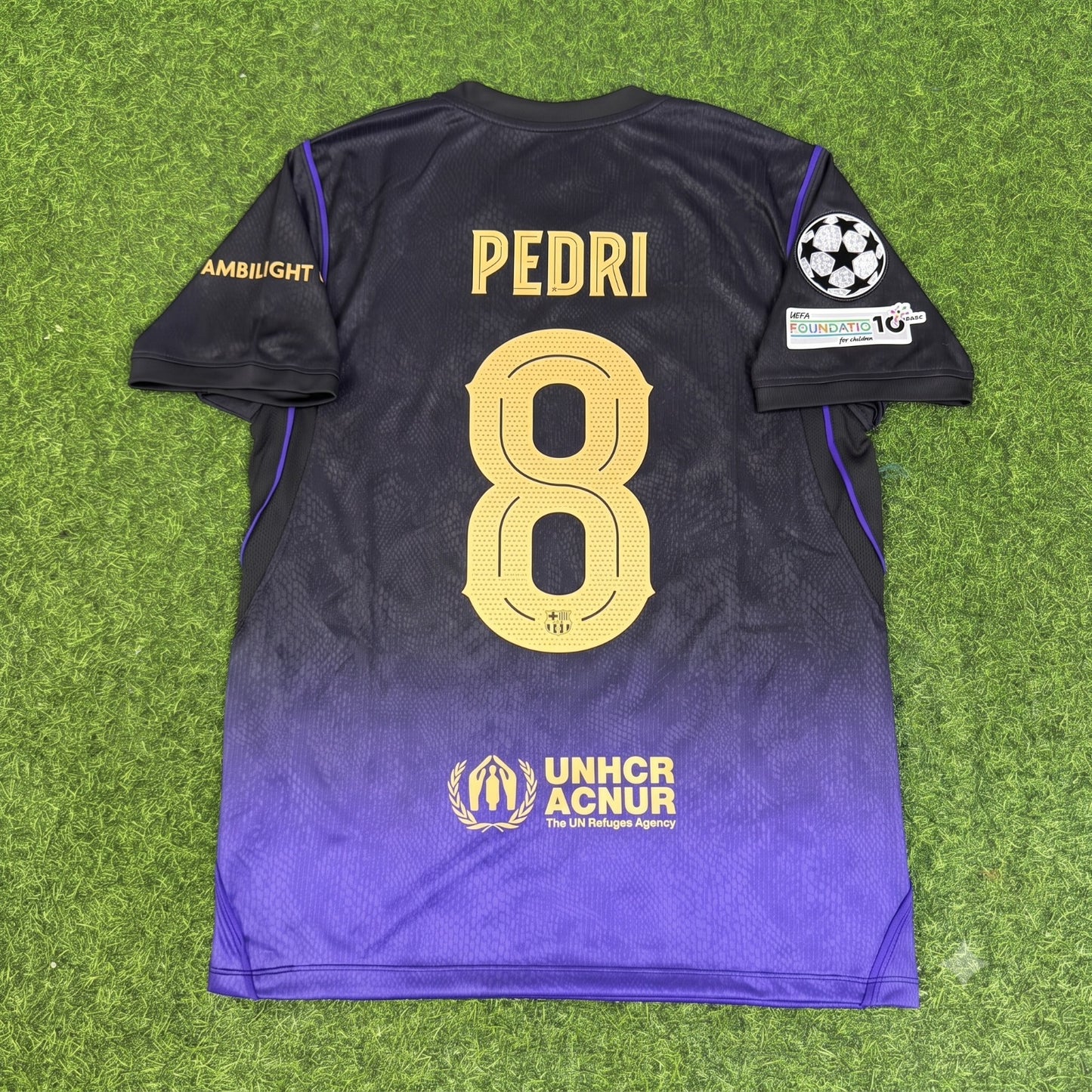 Pedri #8 Barcelona 2027 Champions League Patch New Season Away Jersey Trikot Maillot Soccer Shirt