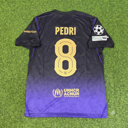 Pedri #8 Barcelona 2027 Champions League Patch New Season Away Jersey Trikot Maillot Soccer Shirt