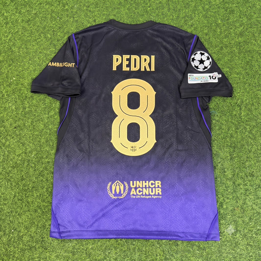Pedri #8 Barcelona 2027 Champions League Patch New Season Away Jersey Trikot Maillot Soccer Shirt