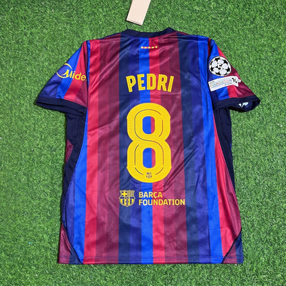Pedri  #8 Barcelona 2027 New Season Champions League Patch Home Jersey Trikot Maillot Soccer Shirt