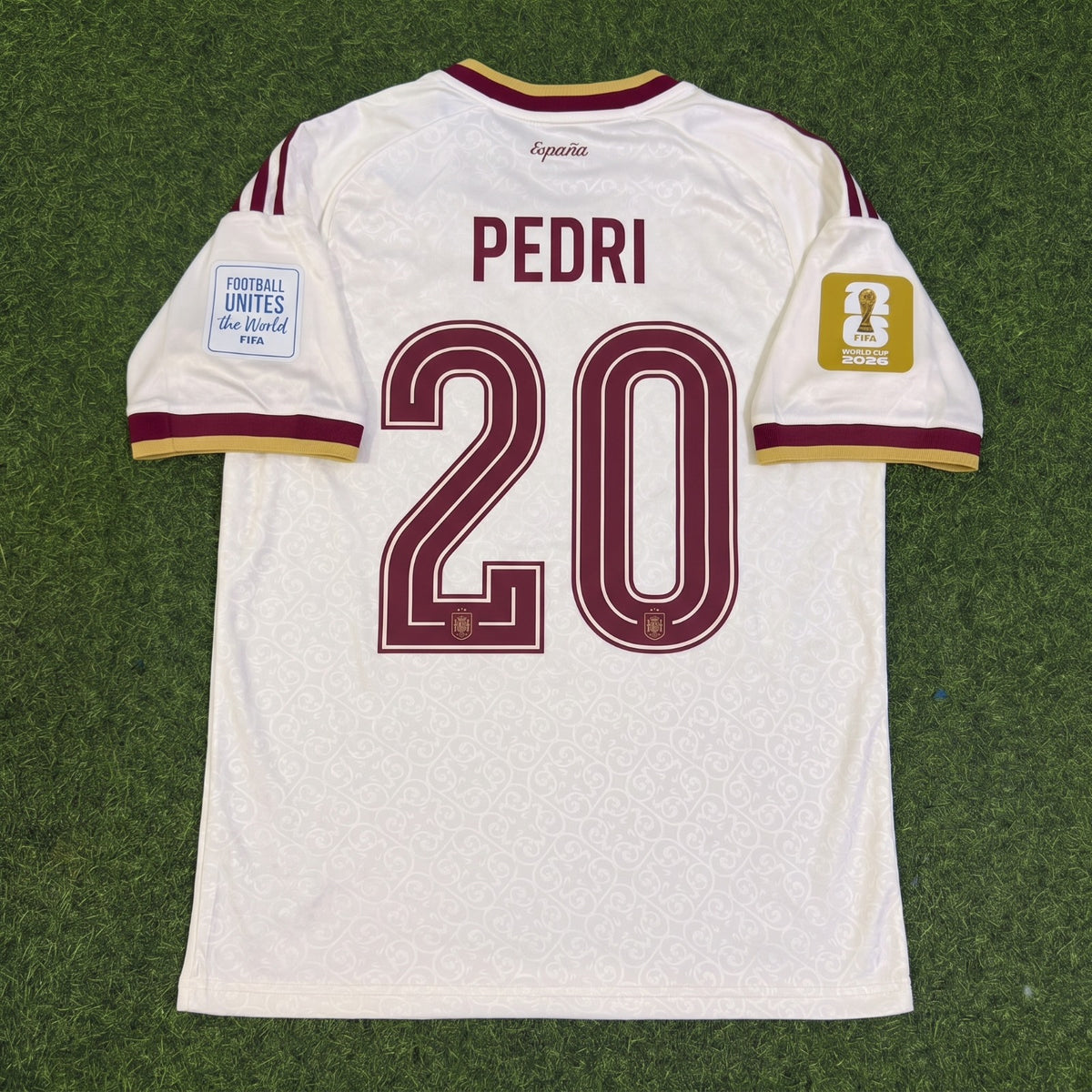 Pedri #20 Spain Two Star 2026 World Cup Champions Away Jersey Trikot Maillot