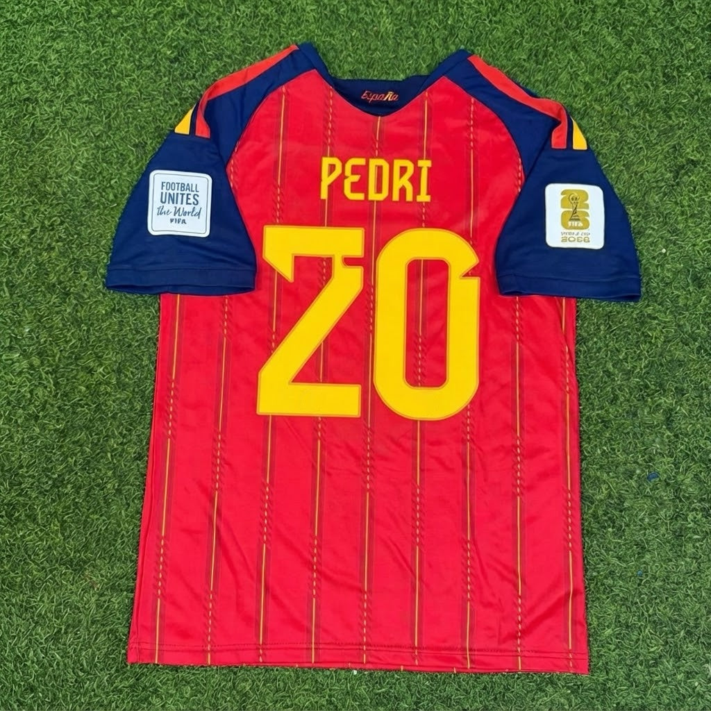 Pedri #20 Spain Two Star 2026 World Cup Champions Home Jersey Trikot Maillot