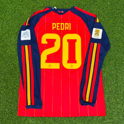 Pedri #20 Spain 2026 World Cup Home Long Sleeve Jersey Trikot Maillot