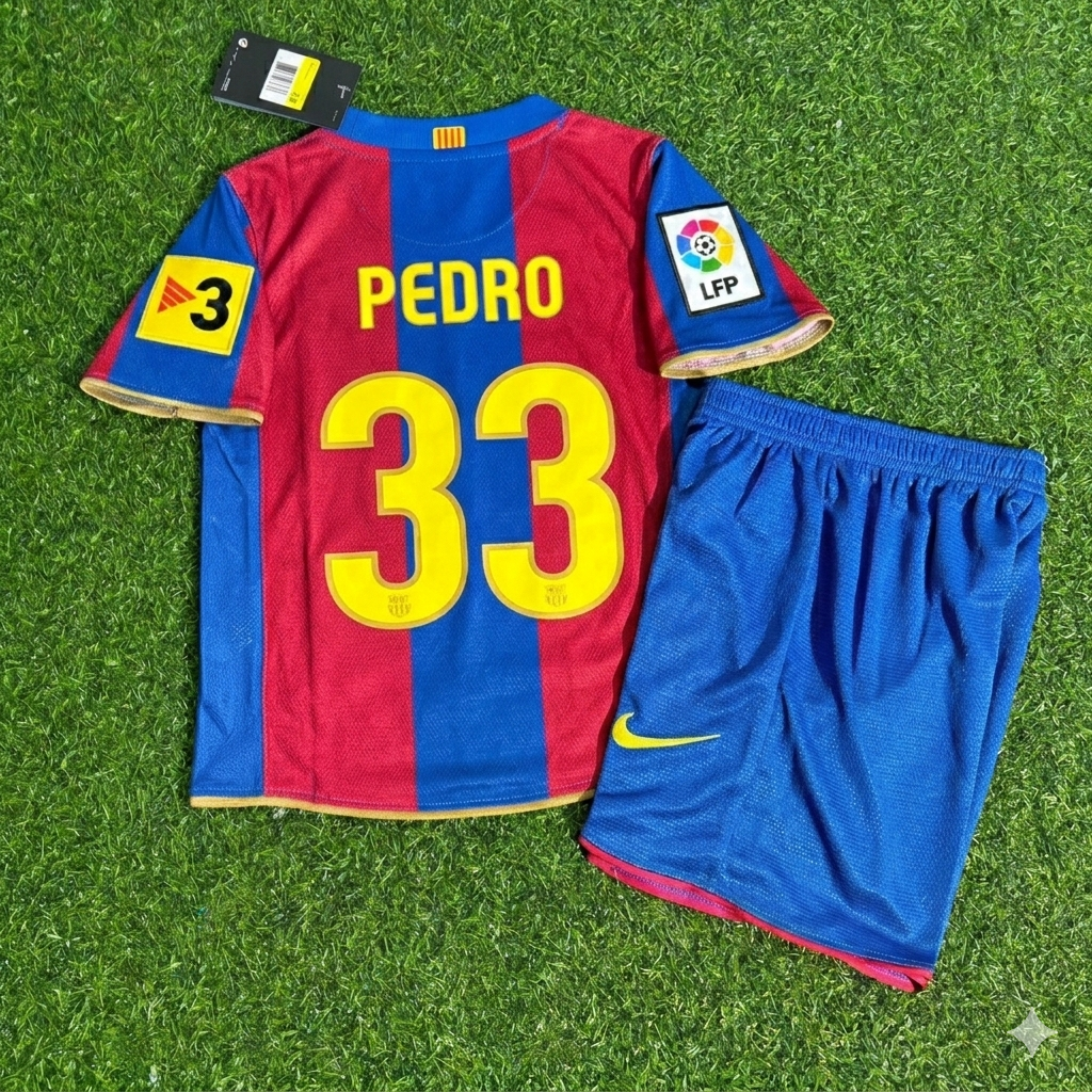 Pedro 33- Barcelona 2007/2008 Retro KIDS Football Jersey
