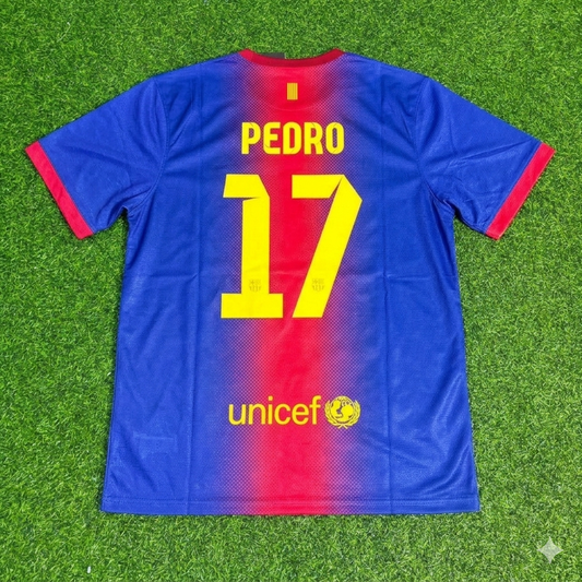 Pedro Barcelona 2012/2013 Retro Home Football Jersey