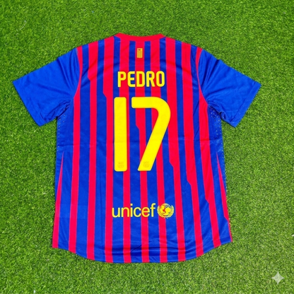 Pedro Barcelona 2011/2012 Retro Home Football Jersey