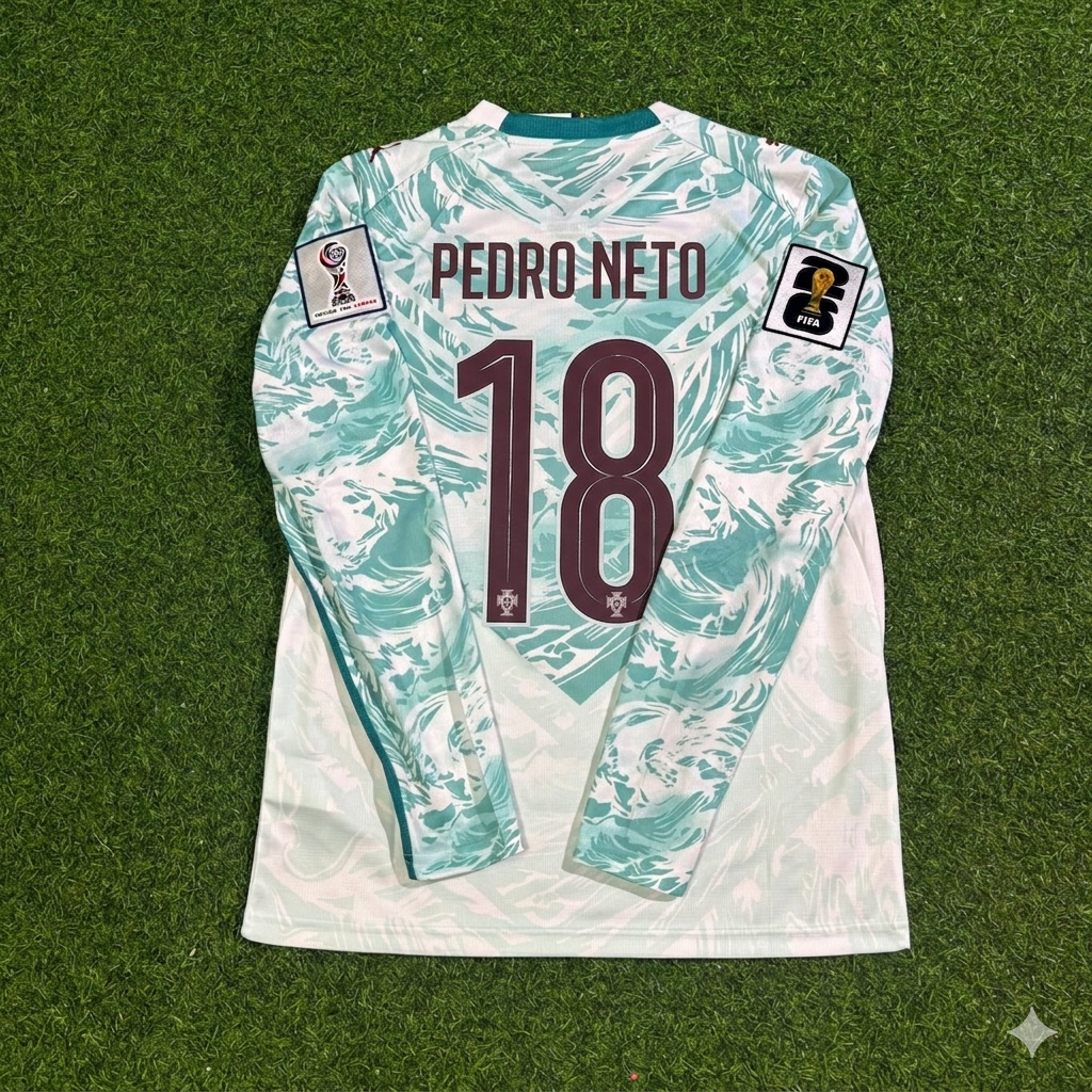 Pedro Neto #18 Portugal 2026 World Cup Away Long Sleeve Football Jersey