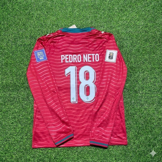 Pedro Neto Portugal 2026 Red Home New Season Long Sleeve Football Jersey