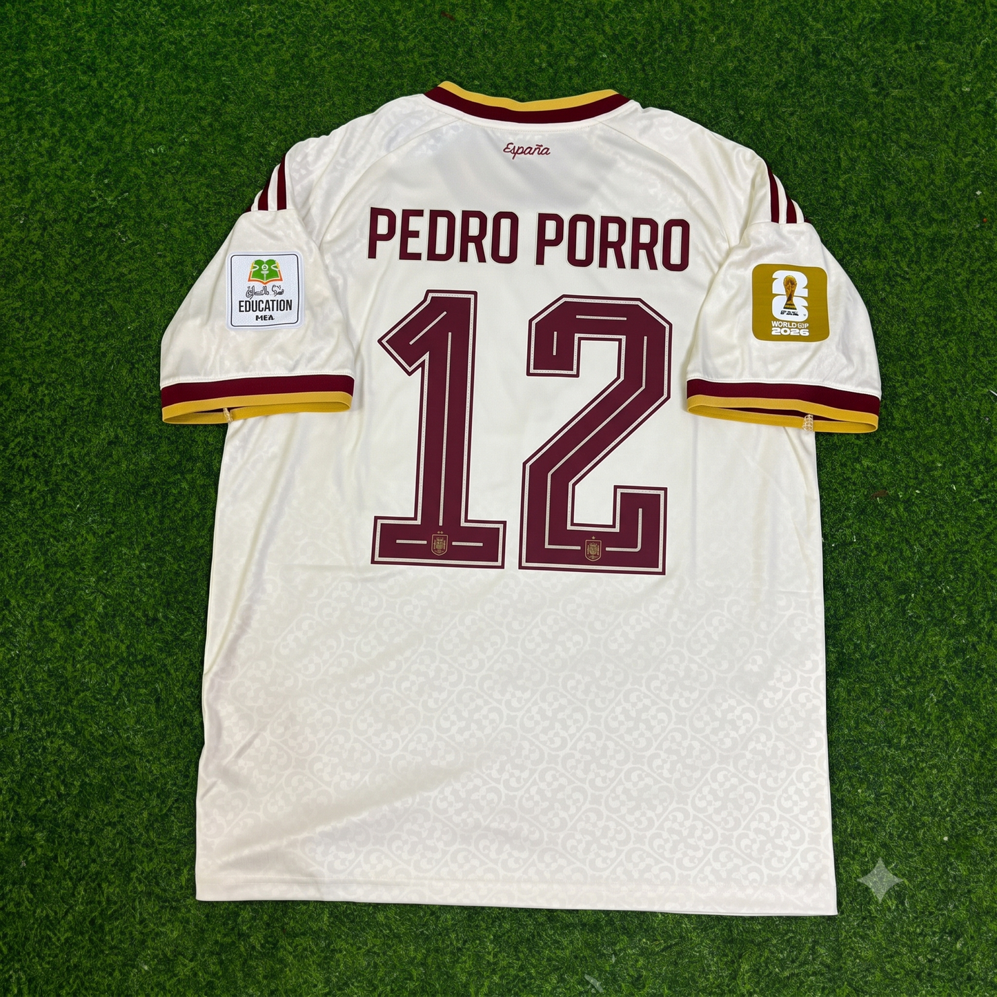 Pedro Porro 12- Spain 2026 World Cup Away Football Jersey