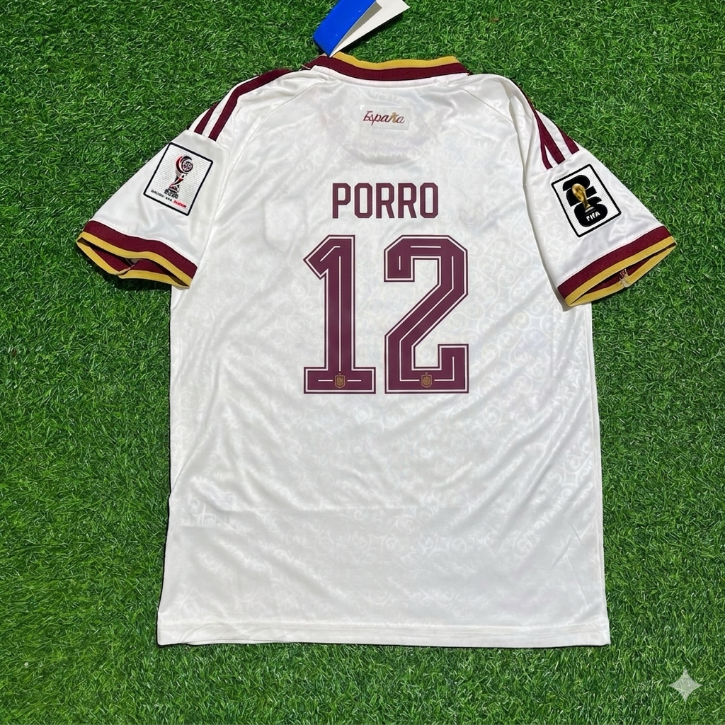 Pedro Porro 12- Spain 2026 World Cup Away Football Jersey