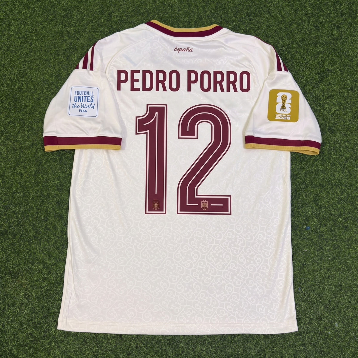 Pedro Porro #12 Spain Two Star 2026 World Cup Champions Away Jersey Trikot Maillot