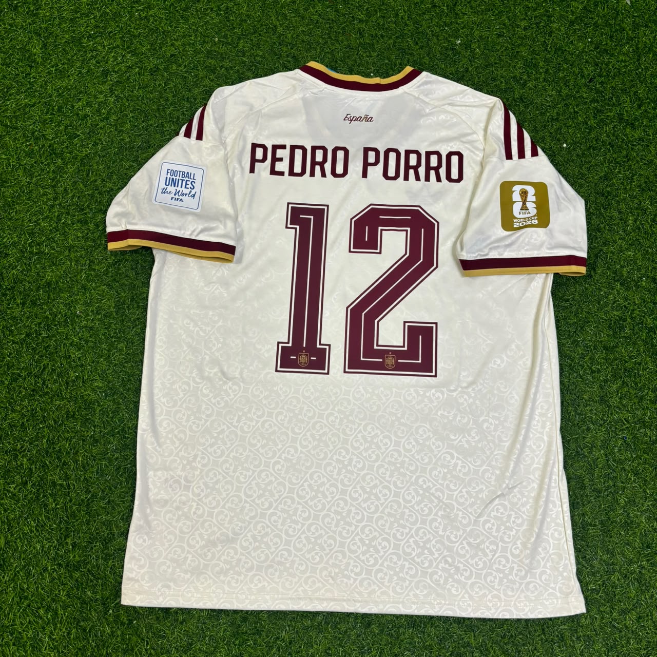 Pedro Porro 12- Spain 2026 World Cup Away Football Jersey