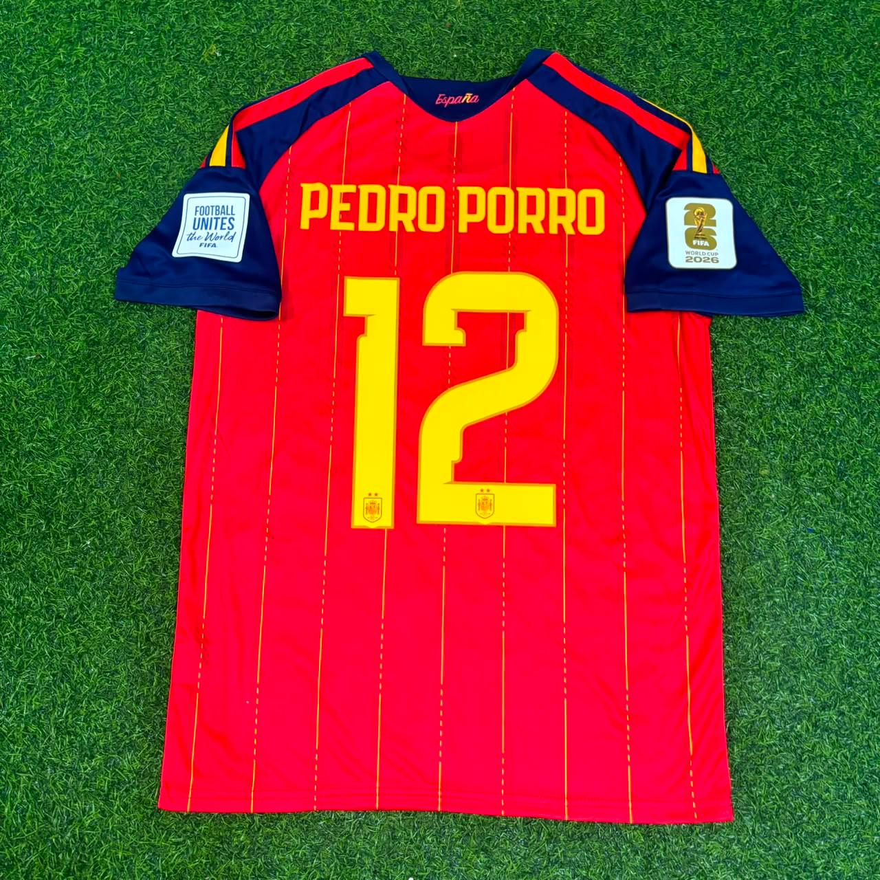 Maillot Domicile Espagne Coupe du Monde 2026 Pedro Porro #12