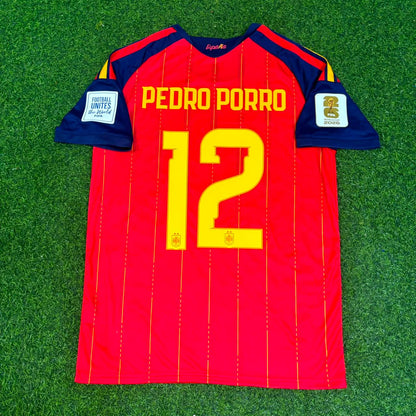 Maillot Domicile Espagne Coupe du Monde 2026 Pedro Porro #12
