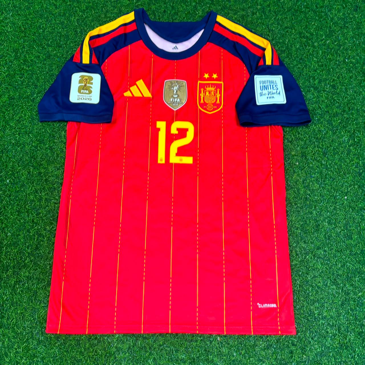 Maillot Domicile Espagne Coupe du Monde 2026 Pedro Porro #12